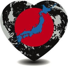 Japan and heart over world